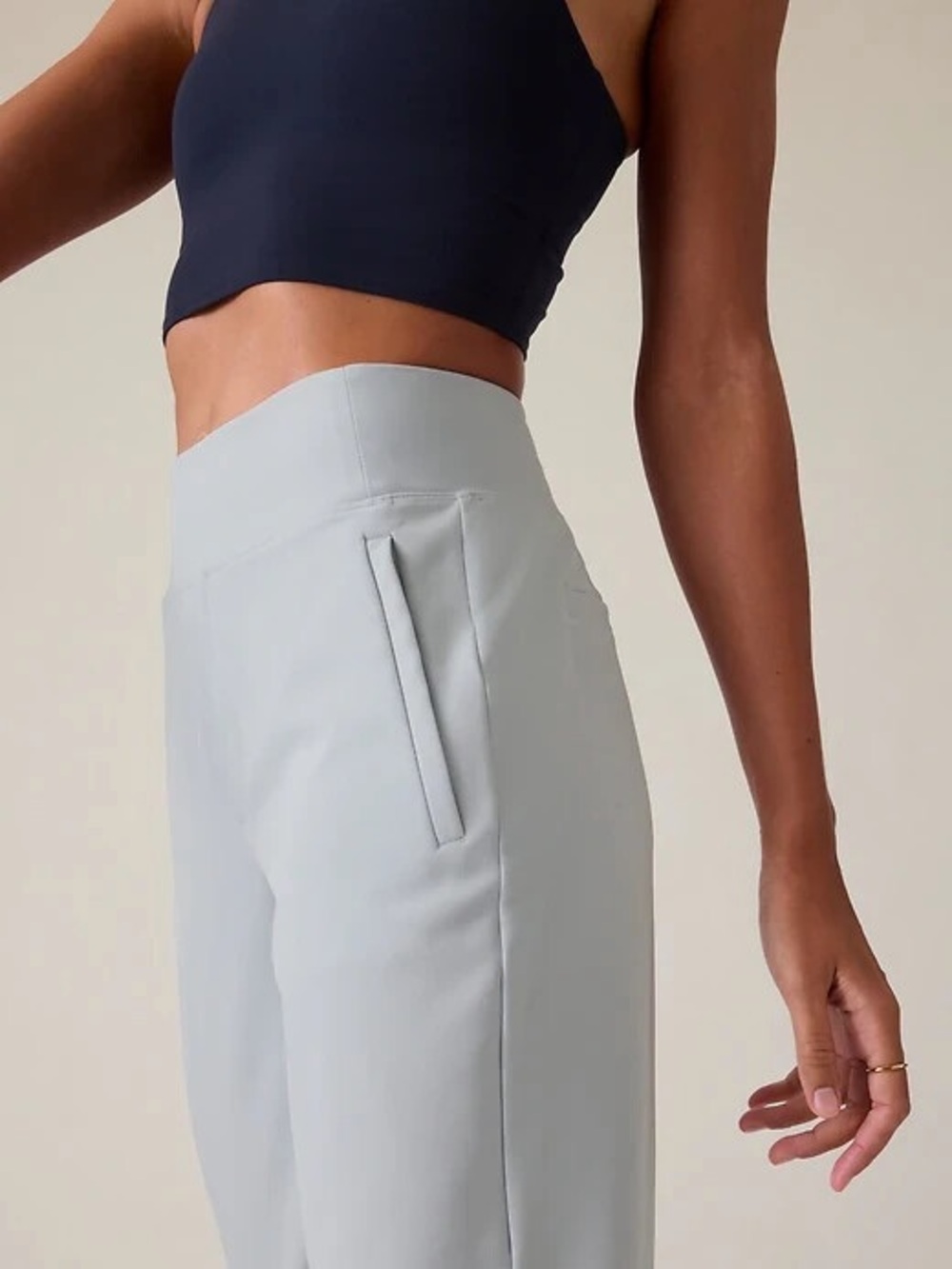 ATHLETA Cropped Straight Leg Pull On Pants size 16 | Blue